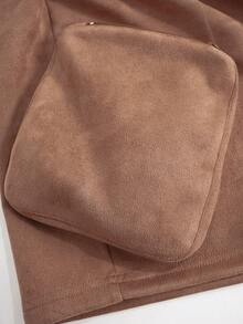 SHEIN Unity 素色背心上衣&腰部抽繩半身裙 - 駝色 - 查看 6