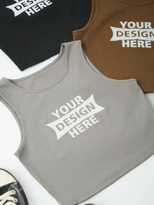 SHEIN LUNE 3pcs Slogan Graphic Tank Top - Multicolor - View 4