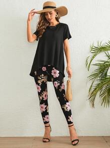 SHEIN VCAY 女士兩件套 - 黑色 - 查看 1