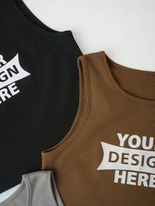 SHEIN LUNE 3pcs Slogan Graphic Tank Top - Multicolor - View 3