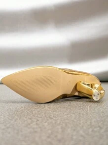 Botas Doradas De Punta Puntiaguda, De Moda Para Damas - Dorado - Ver 6