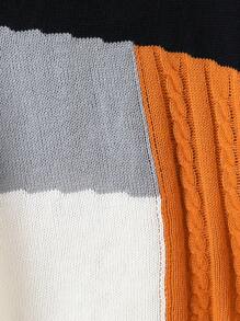 男大童撞色麻花編織套頭毛衣 - 彩色 - 查看 3