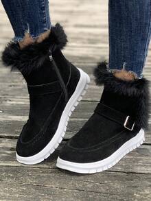 Botas De Nieve De Moda Para Mujer Para El Invierno. - Negro - Ver 1