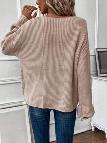 SHEIN LUNE 女士毛衣 - 卡其色 - 查看 2