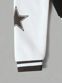 RueChic Big Boys' Letter Print Hooded Jacket And Trousers Set - Black and White - View 6