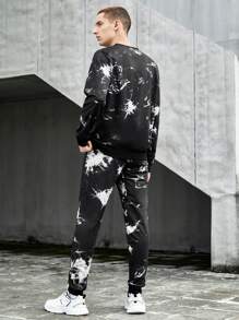 Gym Rark Boyfriend Style Men Tie Dye Sports Sweatshirt & Sweatpants, Athletic Suit, Tracksuit Workout Set Gym Set Workout Set - Multicolor - View 5