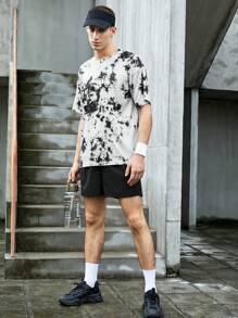 Manfinity Sport Corelite 男士運動T恤 & 背心 - 黑與白 - 查看 3