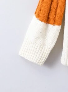 男大童撞色麻花編織套頭毛衣 - 彩色 - 查看 4