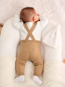 SHEIN 男嬰前紐扣套頭毛衣&針織連身褲&帽 - 彩色 - 查看 2