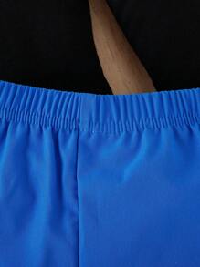 Baby Girl Asymmetrical Neck Tee & Flap Pocket Pants & Belt Bag - Royal Blue - View 6