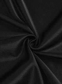 SHEIN LUNE Plus Halloween Bat Print Mesh Dress Without Belt Fall Cloth For Women - Black - View 5