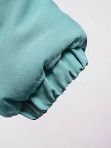 Áo khoác có mũ trùm đầu đệm họa tiết chữ vá hai tông màu cho bé trai tuổi mới lớn - Nhiều màu - Xem 3