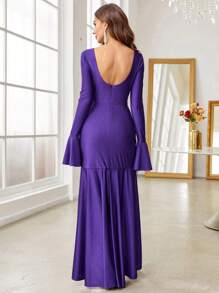 SHEIN Belle Vestido de cóctel bajo con fruncido ribete con fruncido fruncido bajo asimétrico