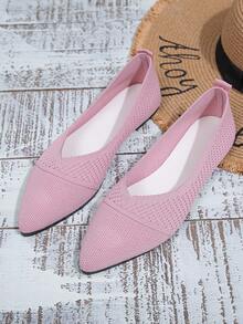 Ladies' Breathable Light Pink Flat Shoes - Pink - View 2