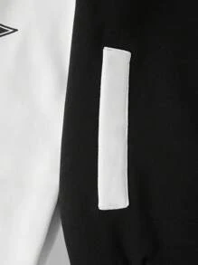 RueChic Big Boys' Letter Print Hooded Jacket And Trousers Set - Black and White - View 8