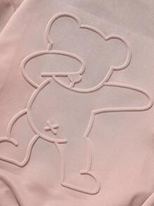 SHEIN Leap Crew 女大童卡通圖案落肩袖運動衫