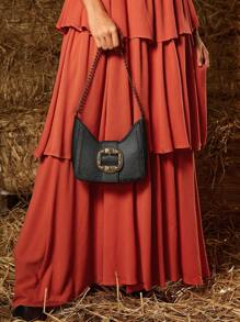 SHEIN VCAY 黑色復古腋下包 - 黑色 - 查看 4