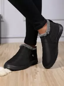 Women's Solid Color Casual Warm Snow Boots