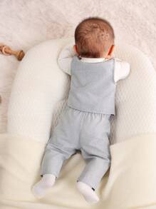 SHEIN 男嬰前蝴蝶結假兩入組T恤和褲子