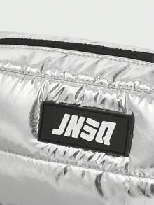 Khâu Phong cách đường phố Không gian Cảm giác Màu bạc Màu sắc Hình vuông Túi đeo vai , Dây đeo có thể điều chỉnh , Dây kéo Khép kín , Dung lượng lớn - Bạc - Xem 6