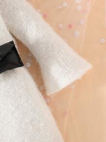 SHEIN 年輕女孩喇叭袖合身洋裝，帶腰包 - 白色 - 查看 6