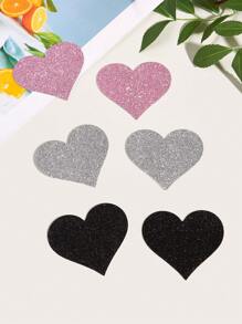 3对装加大码女士时尚可爱心形乳贴，适合日常使用 - 彩色 - 查看 1