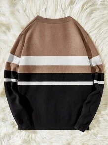 Manfinity NXTstreet Men Striped Pattern Colorblock Sweater - Multicolor - View 4