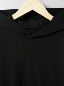 Tween Boy Slogan Graphic Drop Shoulder Hoodie - Black - View 5