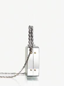 SHEIN ICON Fashionable Mirrored Clutch, Elegant Mini Evening Handbag - Silver - View 4