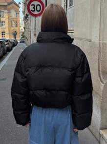 DAZY Chaqueta acolchada sin mangas para mujer, chaqueta de otoño/invierno - Negro - Ver 2