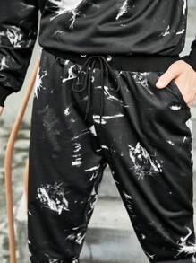 Gym Rark Boyfriend Style Men Tie Dye Sports Sweatshirt & Sweatpants, Athletic Suit, Tracksuit Workout Set Gym Set Workout Set - Multicolor - View 3
