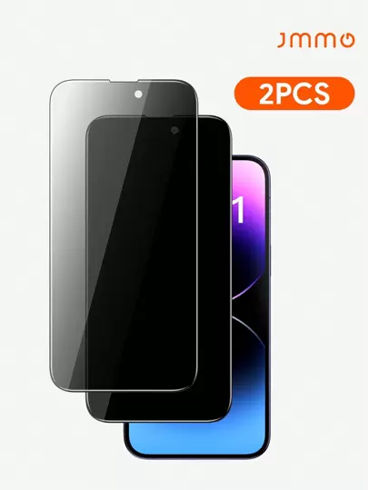 JMMO 投影仪屏幕，2 件隐私高清优质钢化玻璃屏幕保护膜，防污防刮擦防撞击，光滑兼容 iPhone