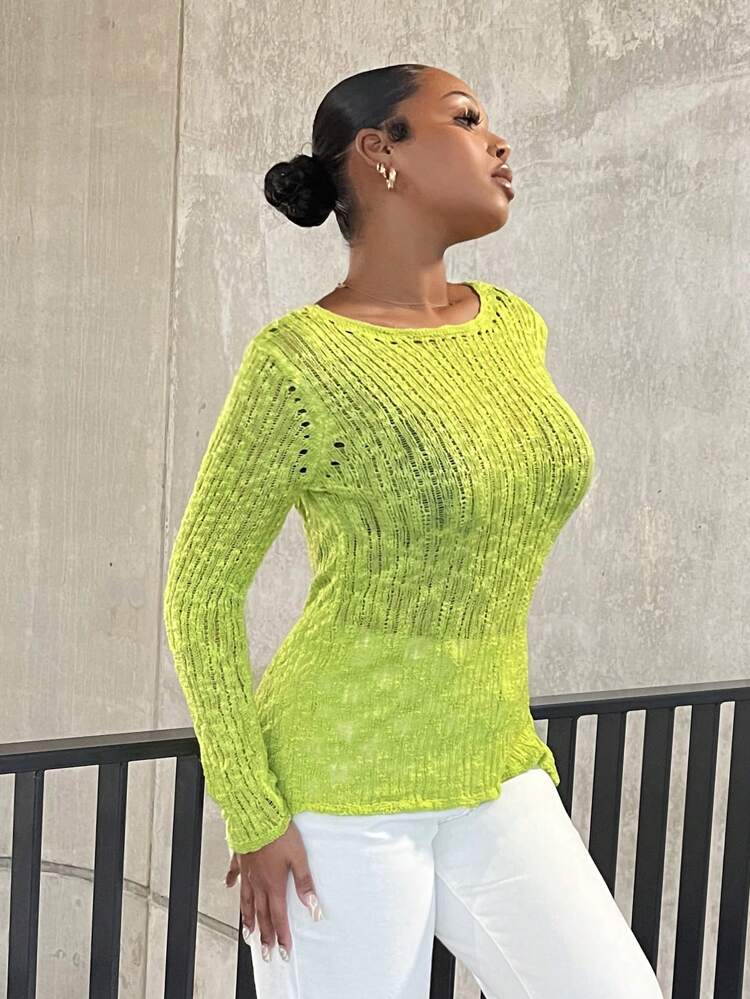 Solid Split Hem Sweater
