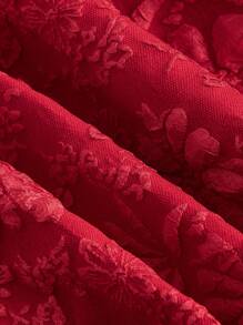 SHEIN MOD 提花吊带连衣裙 - 紅色 - 查看 3