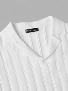 GENTILAND Nam Chất rắn Cổ bẻ Knit ngọn - trắng - Xem 4