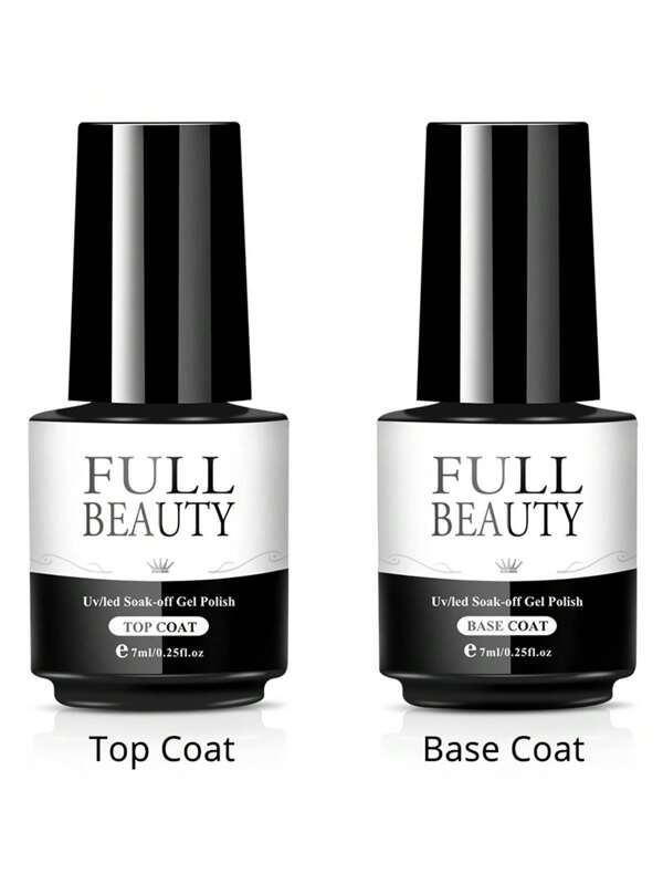 FULL BEAUTY 2 Box 7 Ml Base And Top Coat For Gel Polish Transparent Shiny Glossy Gel Varnish Soak Off Long Lasting Top Coat Manicure