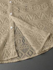 Manfinity RSRT Men Hollow Out Button Up Shirt - Apricot - View 5