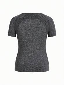 SHEIN Maternity Marled Knit Raglan Sleeve Tee - Grey - View 2