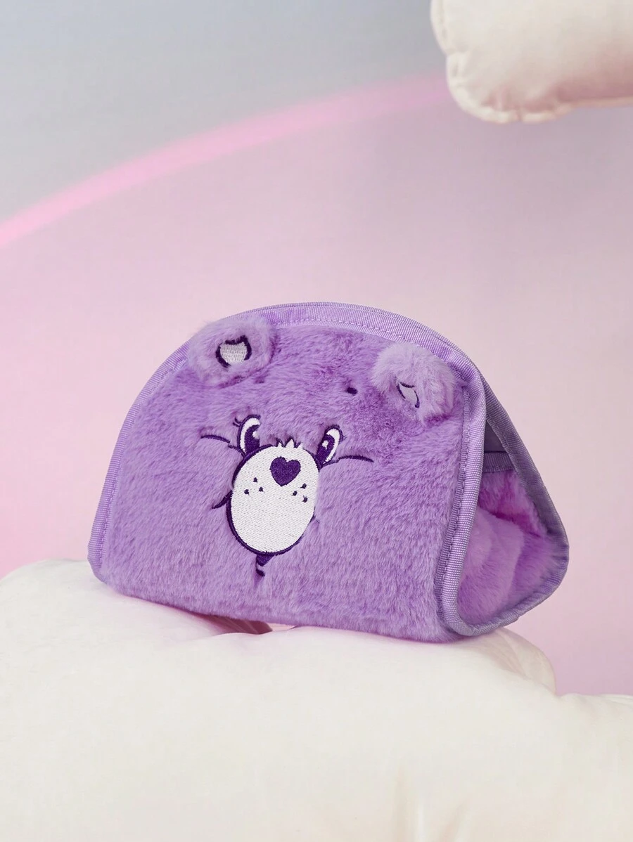 SHEIN X Care Bears 紫色毛絨愛心小熊紙巾架 - 紫色 - 查看 1