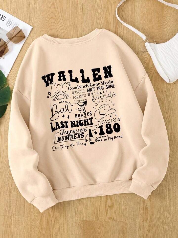 Plus Slogan Graphic Thermal Lined Sweatshirt | SHEIN USA