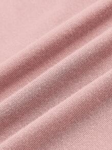 SHEIN EZwear Summer Sakura Powder Solid Ruched Split Thigh Tube Bodycon Dress - Pink - View 4