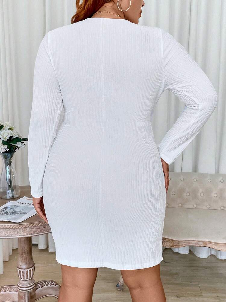 Plus Ring Linked Wrap Hem Dress