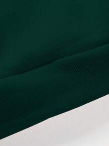 Manfinity LEGND 男士花卉與日文字母圖案抽繩連帽衫 - 墨綠色 - 查看 4