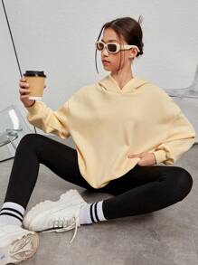 Teen Girl Slogan & Butterfly Print Drop Shoulder Sweatshirt - Beige - View 6