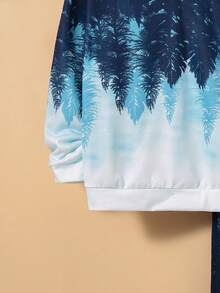 SHEIN 男大童樹圖案落肩袖連帽衫和運動褲 - 彩色 - 查看 3