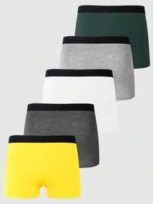 Men 5pcs Men Letter Graphic Boxer Brief - Multicolor - View 2