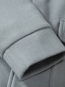 Manfinity Homme 男士翻盖口袋纽扣夹克，外出图案长袖休闲轻便夹克，适合送给朋友、丈夫、男朋友的礼物，秋季 - 灰色 - 查看 7