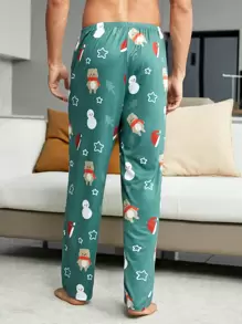 1pc Christmas Print Sleep Pants - Multicolor - View 3
