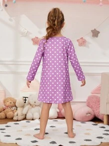 女小童卡通圖案波卡圓點睡裙