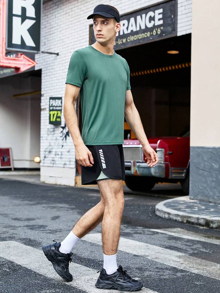 Men Solid Sports Tee